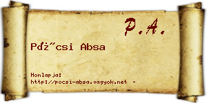 Pócsi Absa névjegykártya